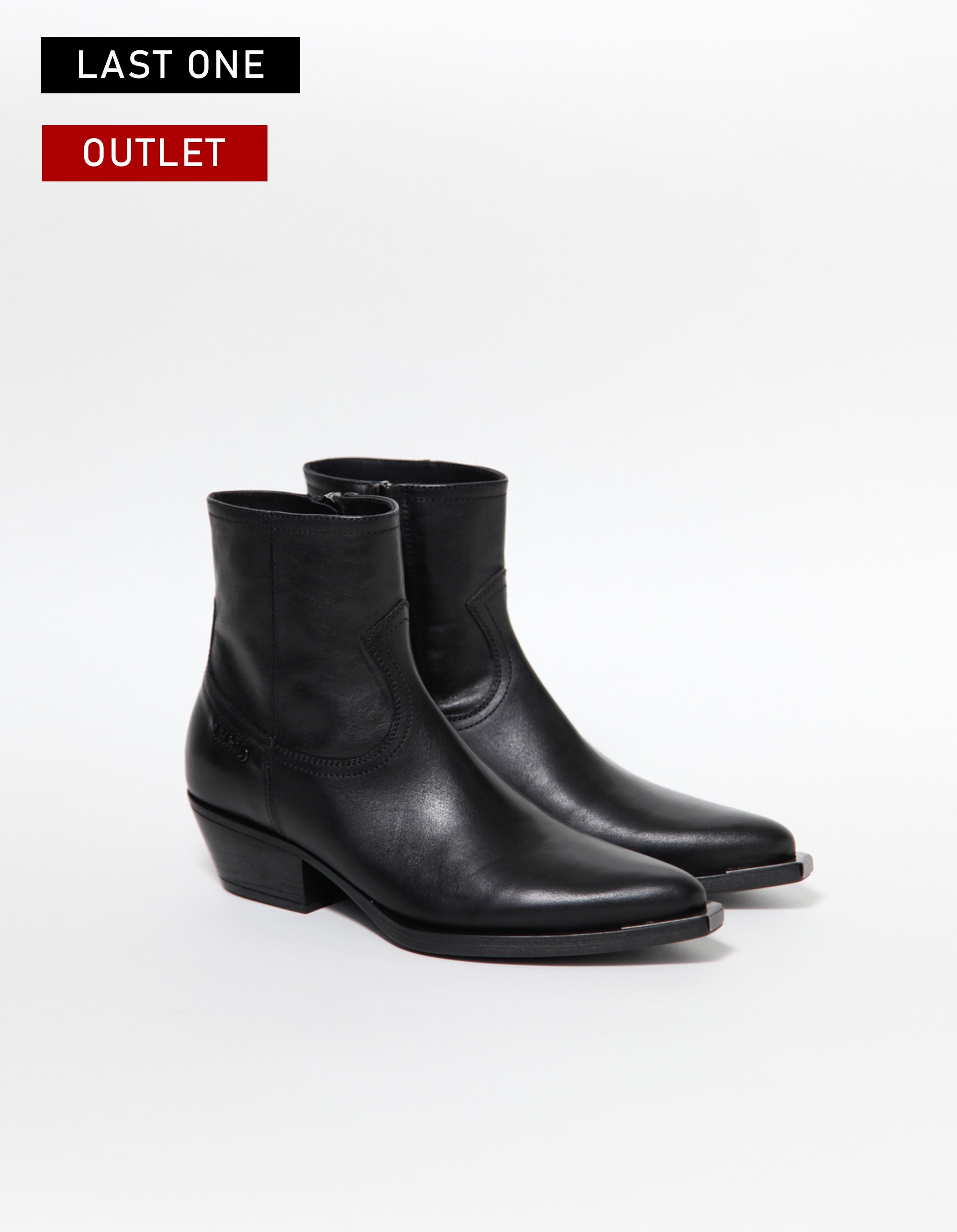 LIUJOGenuine leather Texan ankle boots