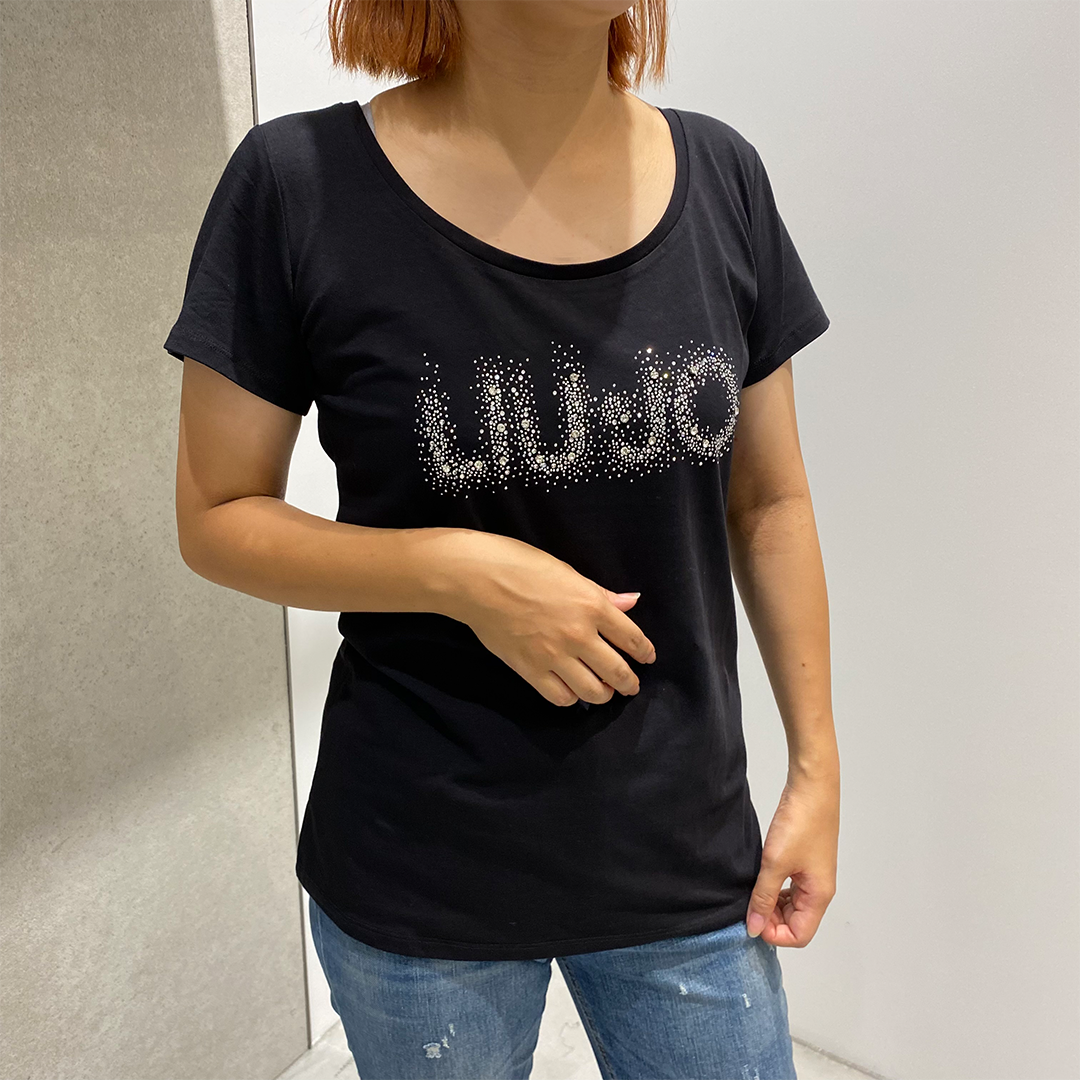 【LIU・JO】ビジューLIU・JOロゴTシャツ/outlet