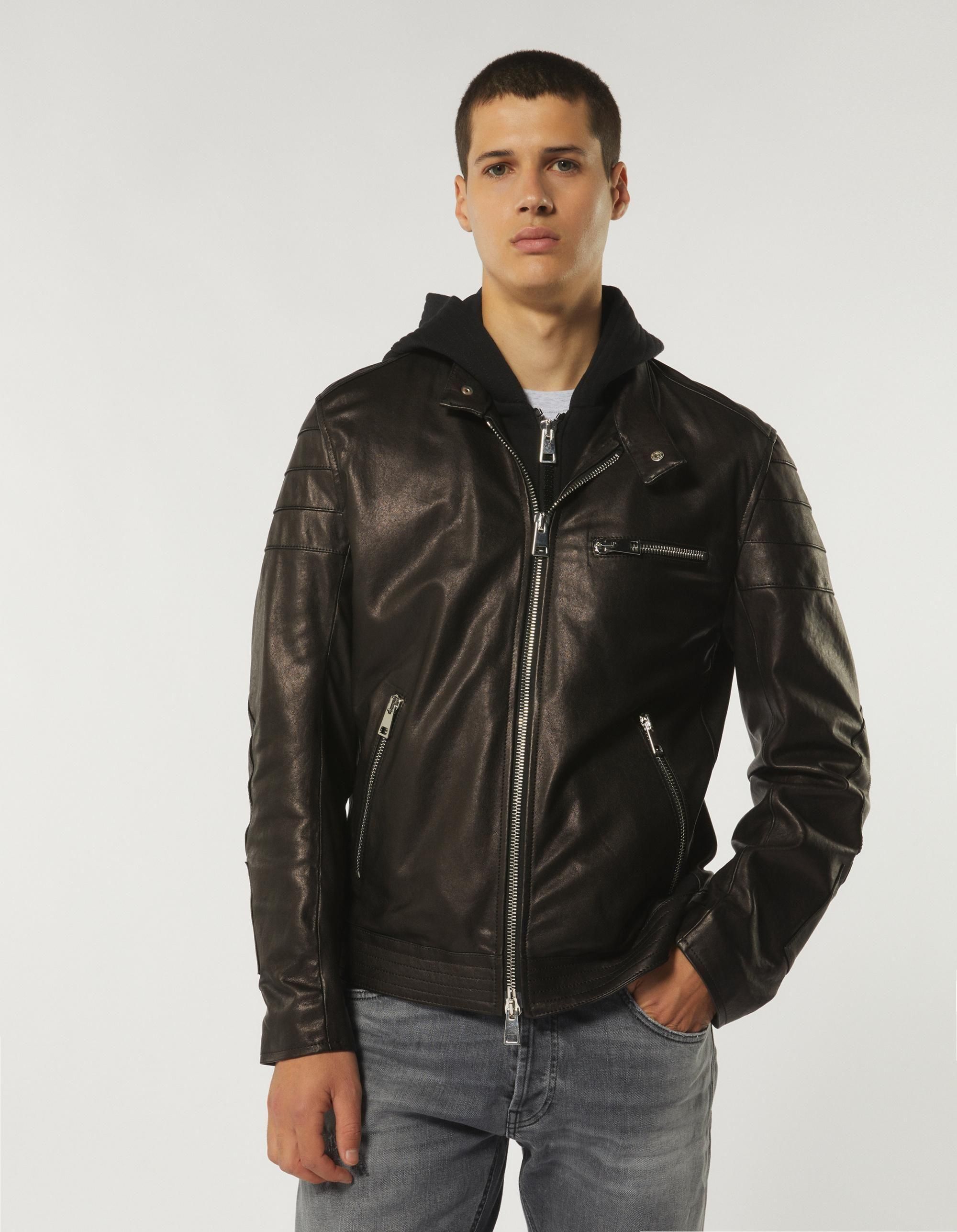 【DONDUP】Leather foodie jacket[50%OFF]