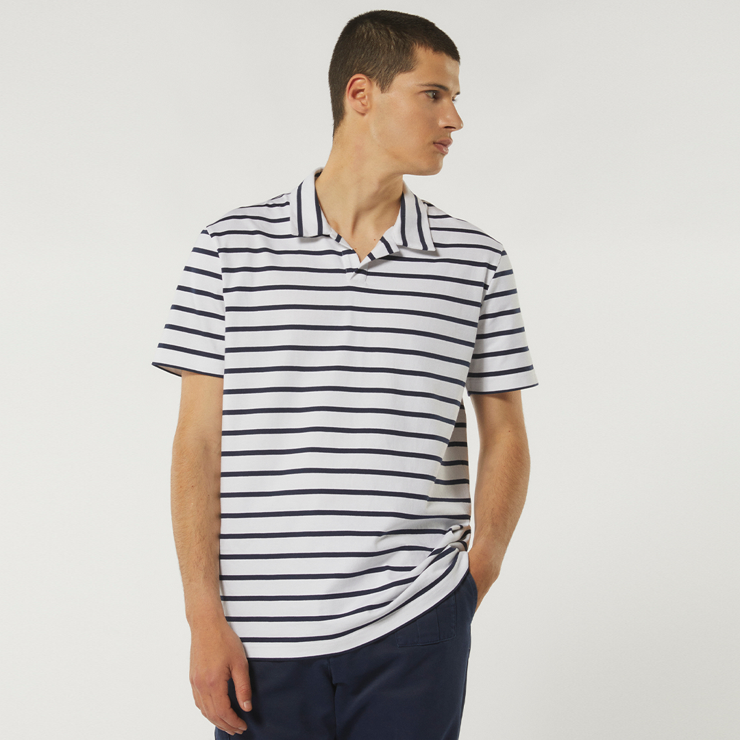 【DONDUP】short-sleeve stripe polo shirt 23ss/sale