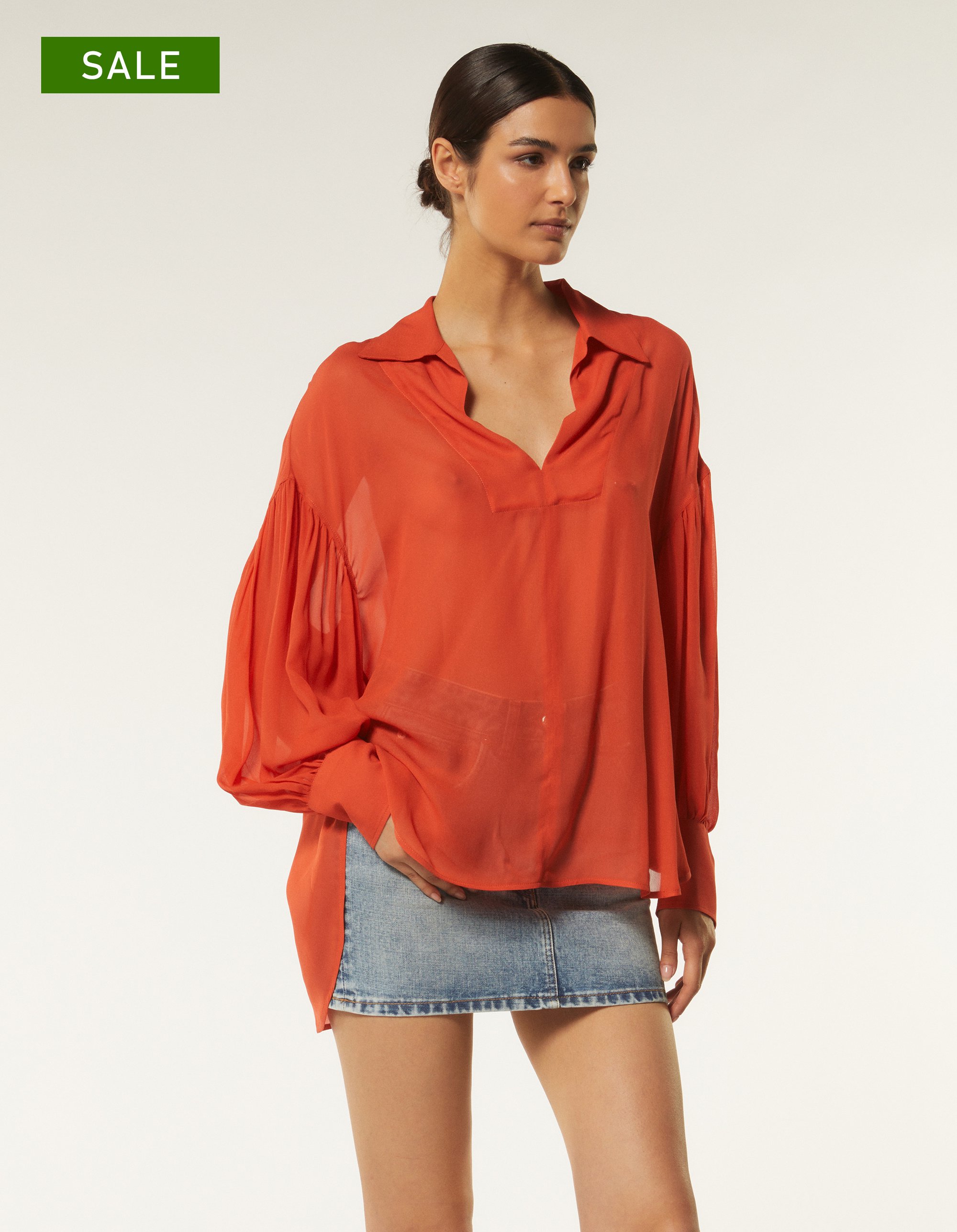 DONDUPPuff-sleeve blouse 2col