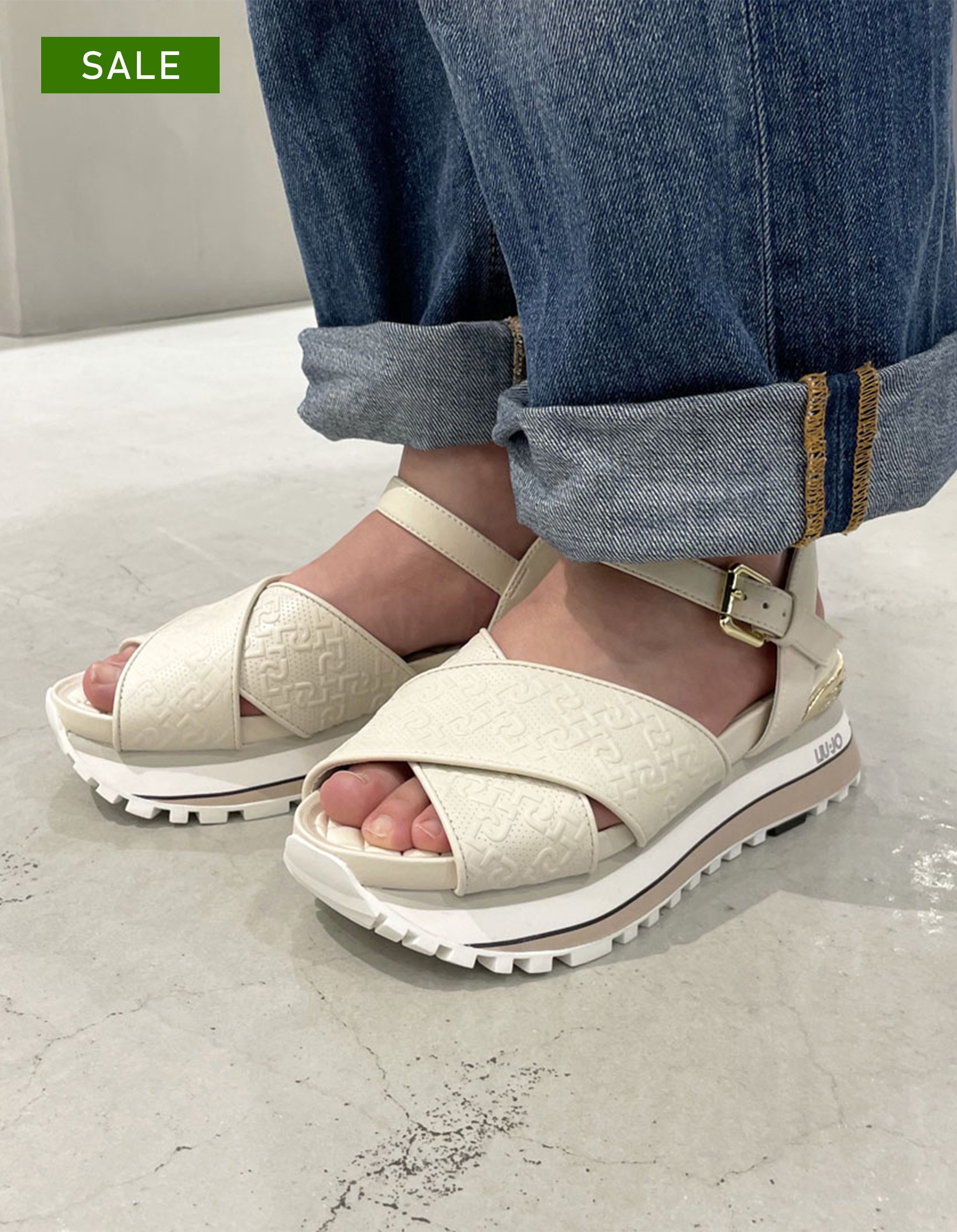 【LIU・JO】Platform sandals with monogram logo 23ss/sale
