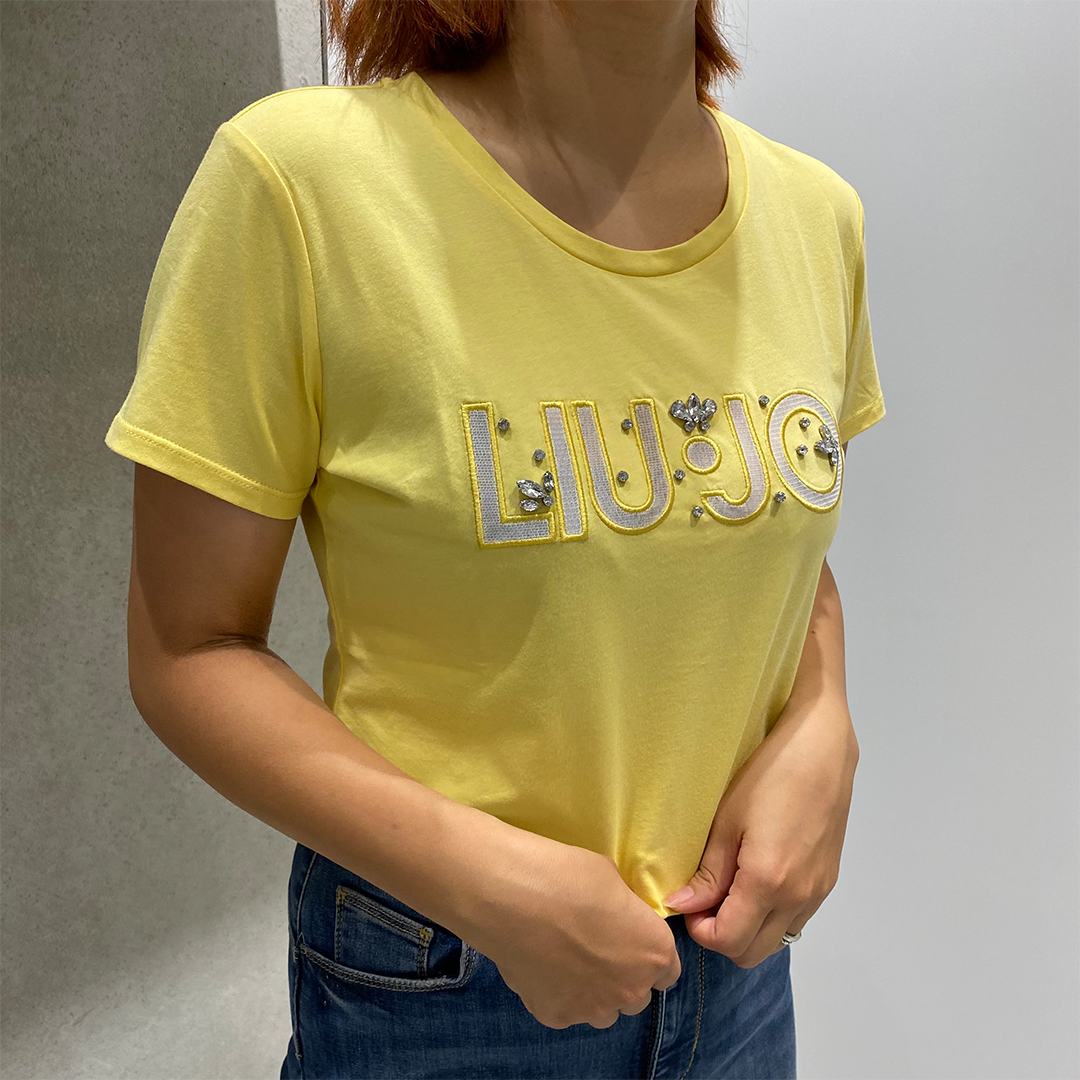【LIU・JO】ビジューLIU・JOロゴTシャツ 2color/outlet