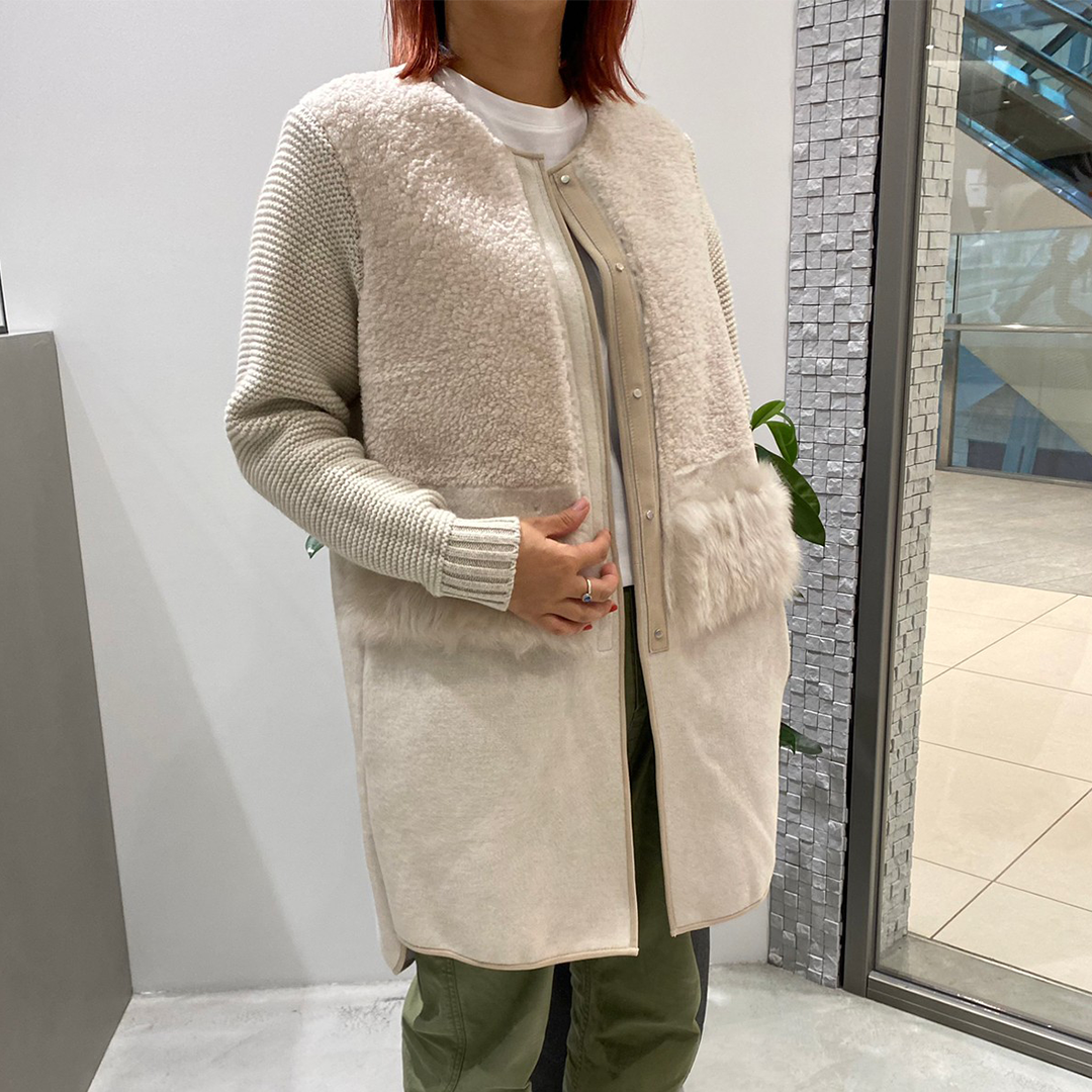 【LISA CONTE】knit mouton coat