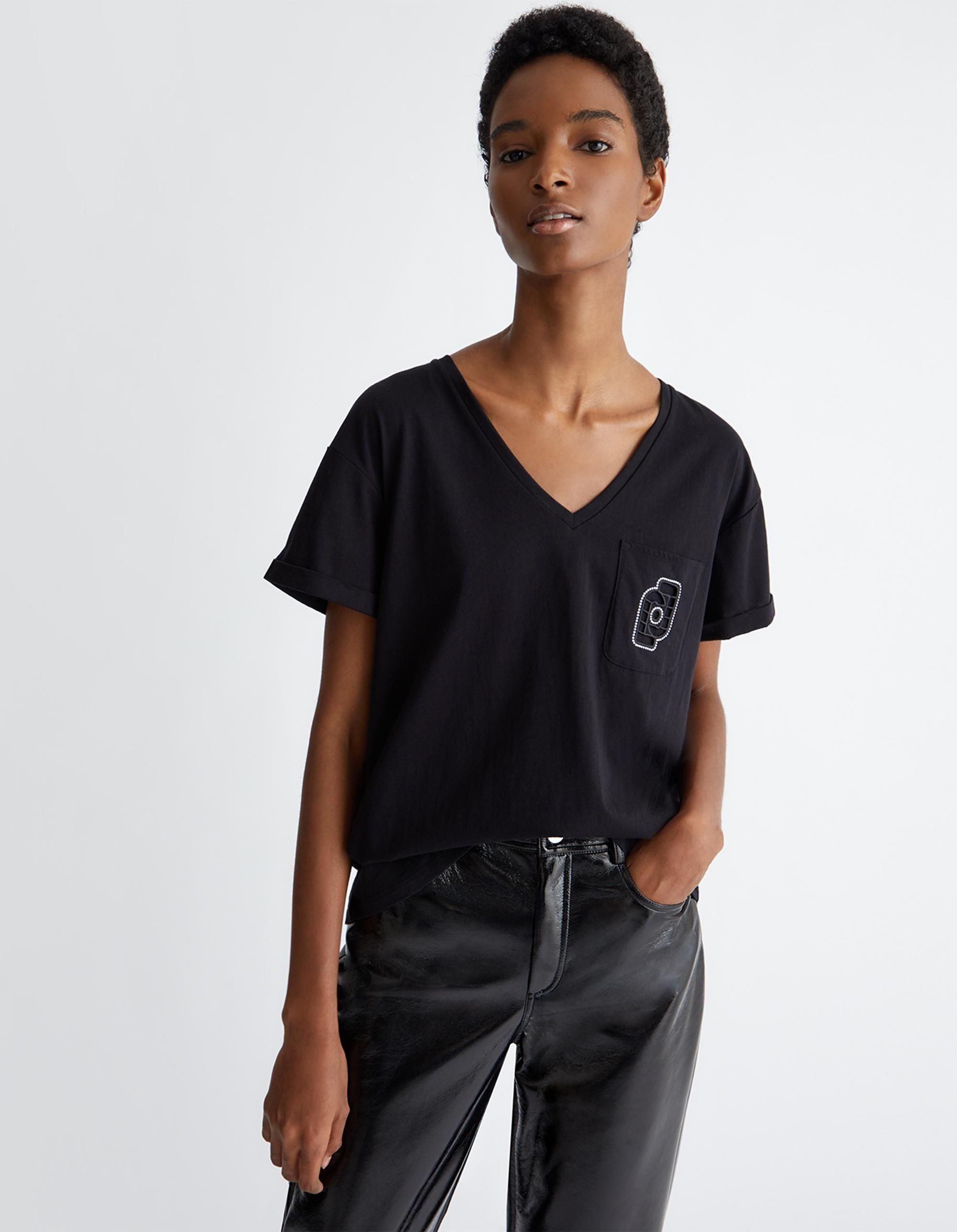 LIUJOT-shirt pocket rhinestones