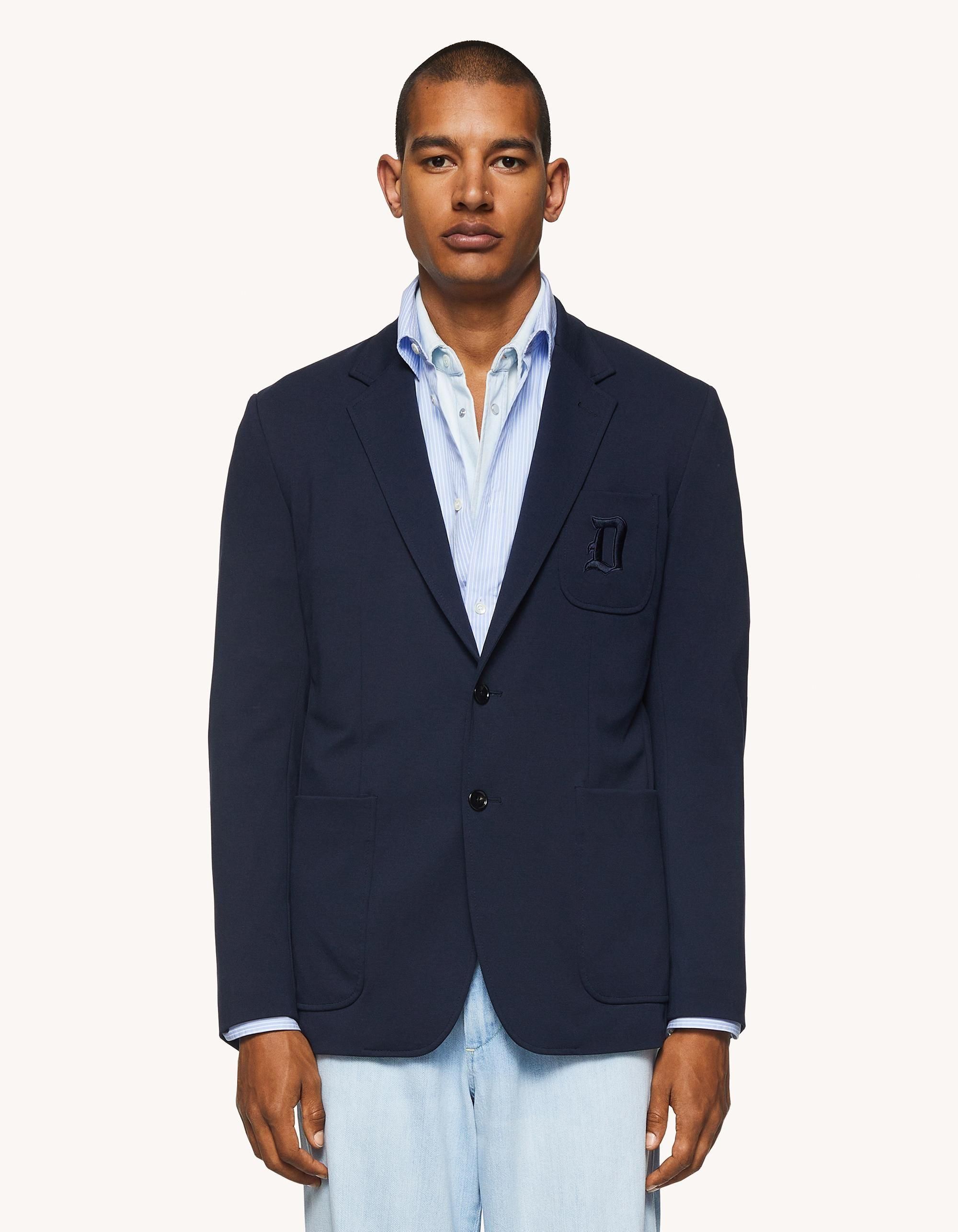 【DONDUP】Single-breasted jersey blazer