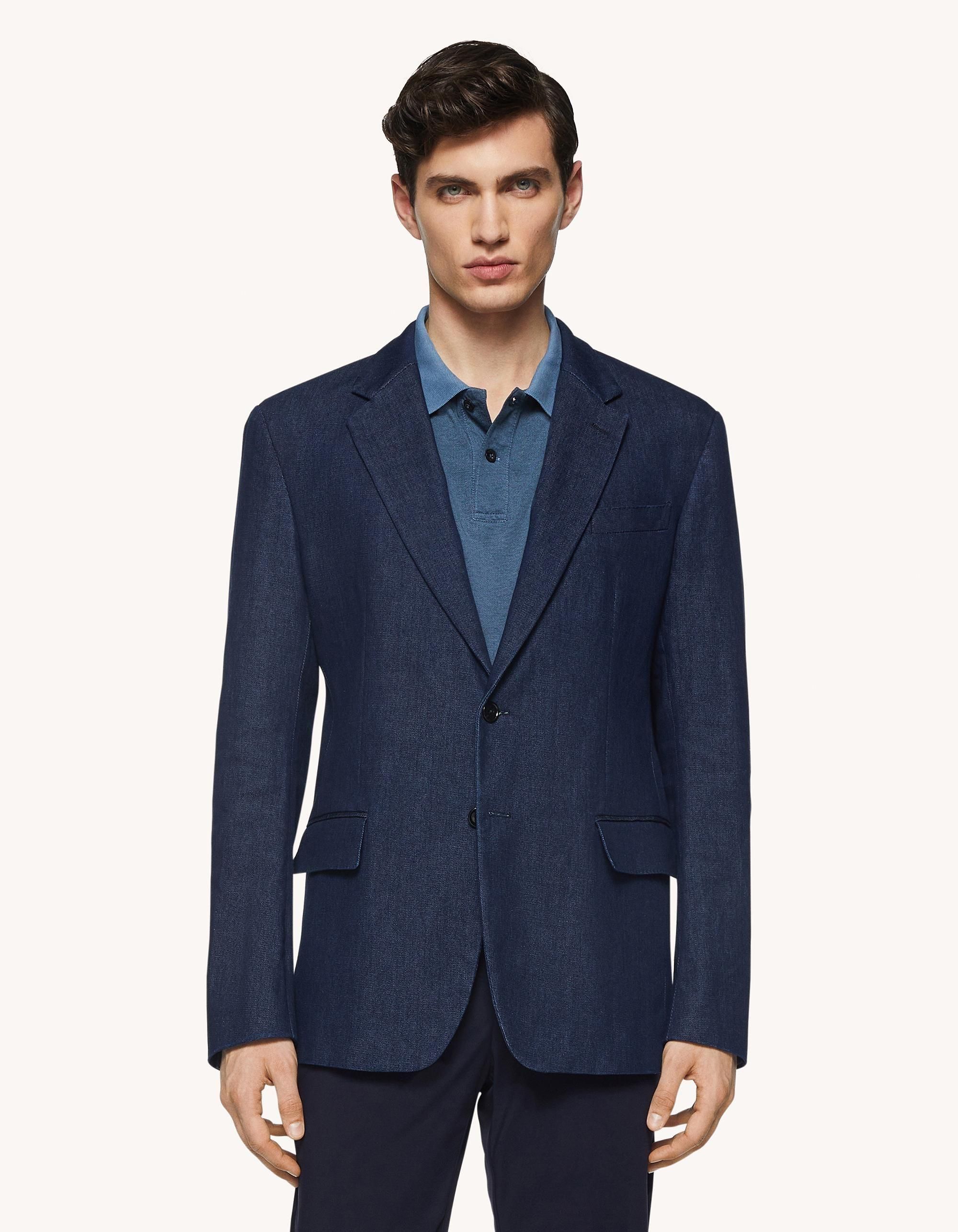【DONDUP】Single-breasted denim blazer