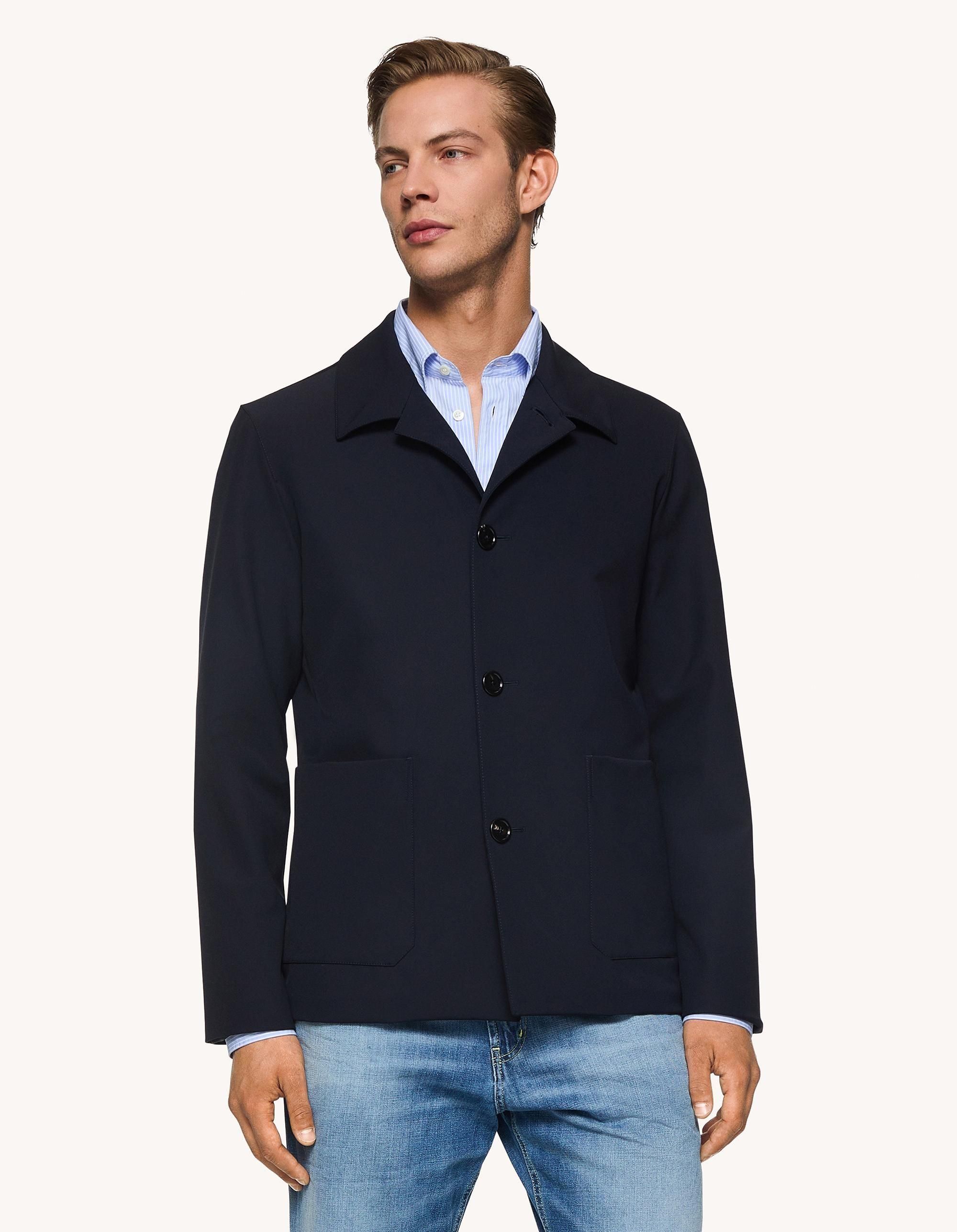 【DONDUP】Single-breasted jacket technical gabardine