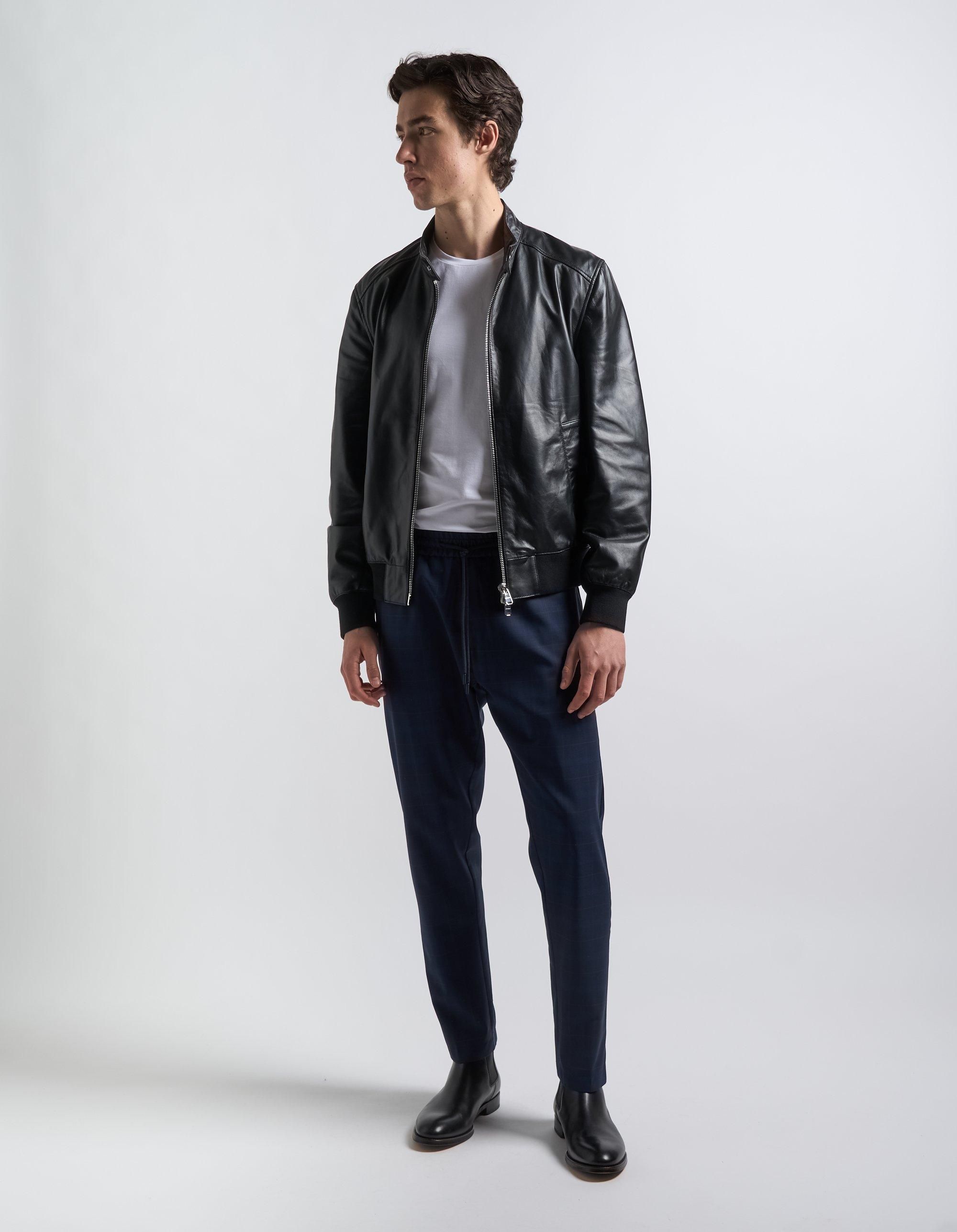 【DONDUP-MEN】ナッパレザー ボンバージャケット