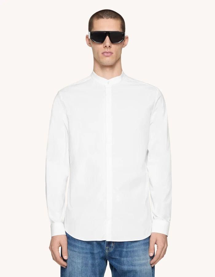 【DONDUP-MEN】スリムフィット マンダリンカラー シャツ