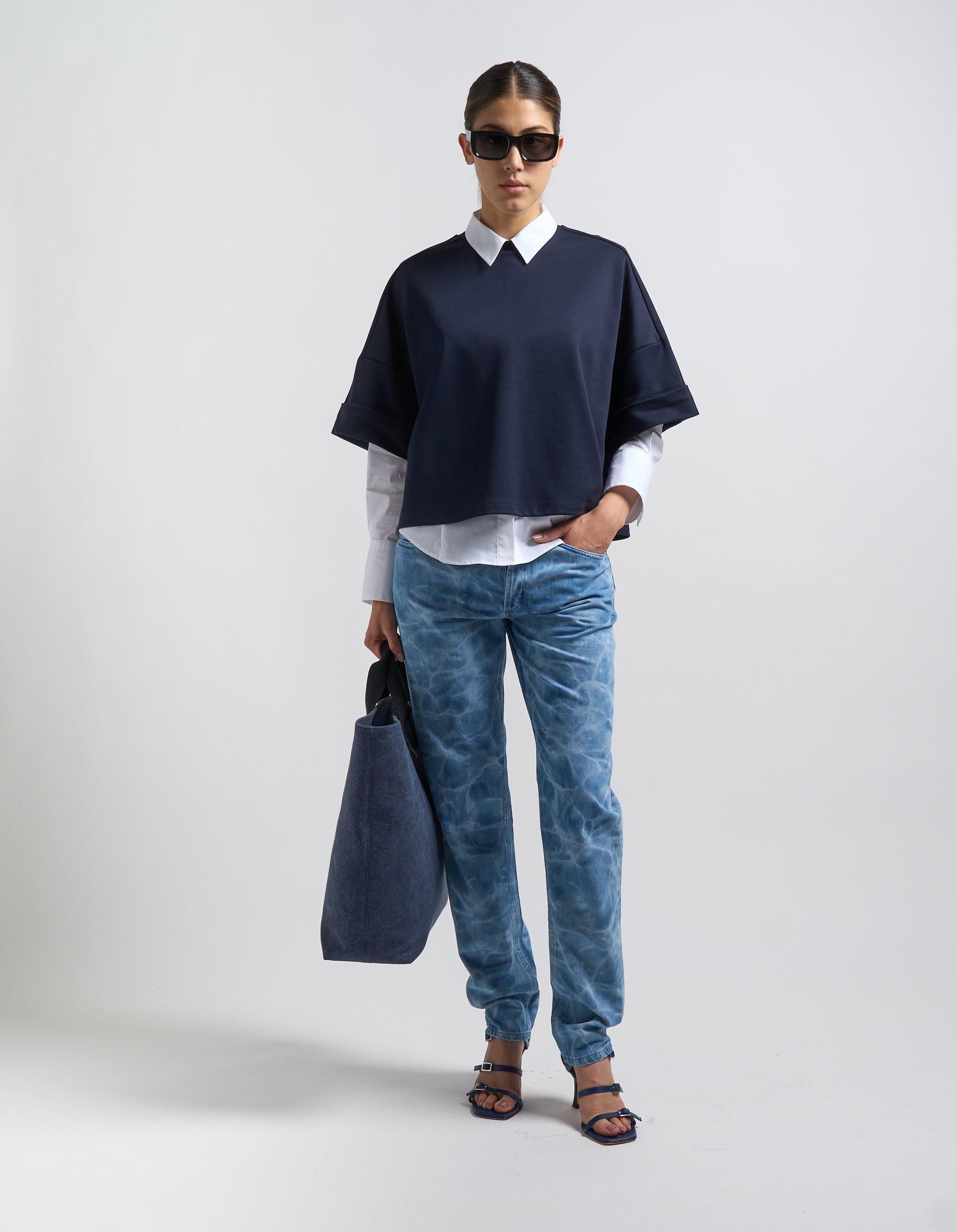 【DONDUP-WOMEN】クルーネック ライル Tシャツ 2色