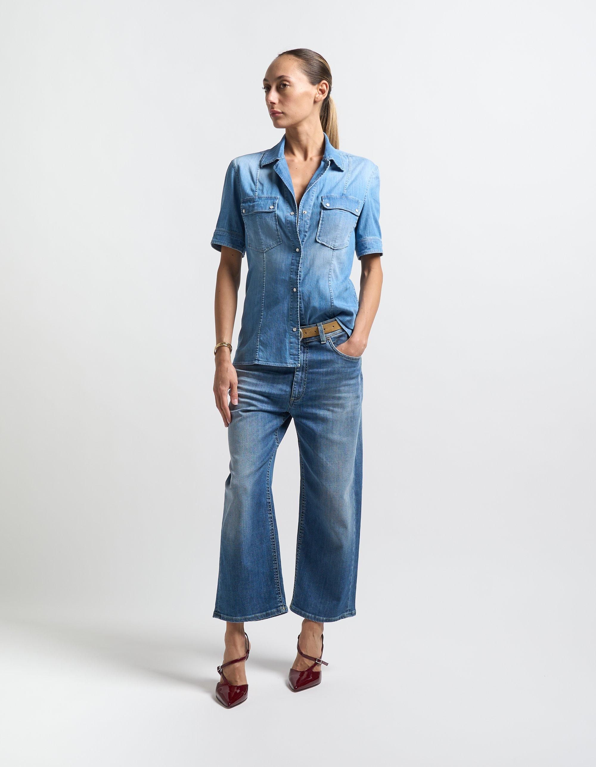 【DONDUP-WOMEN】ストレッチ デニムシャツ