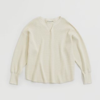 COTTON CASHMERE<br>WAFFLE KNIT PULLOVER