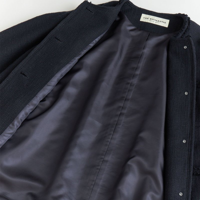 正規品販売！ the shinzone tweed jacket navy 36 id-web.fr
