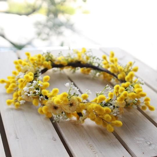 材料セット ミモザの花かんむり 材料セット ミモザの花かんむり