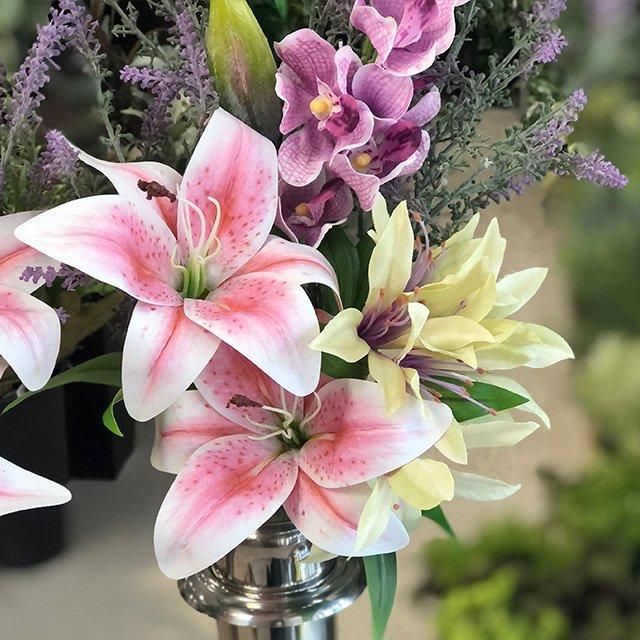 ☆るな☆◆ 造花  お墓用仏花アレンジ◆ １対（２個セット） 楽天市場】【売れ筋】【当店オススメ】仏花造花1対セット お墓
