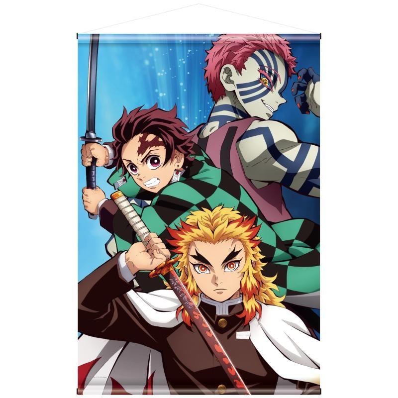 【セール】 アニメ「鬼滅の刃」 タペストリー P - 炭治郎と煉獄と猗窩座 その他