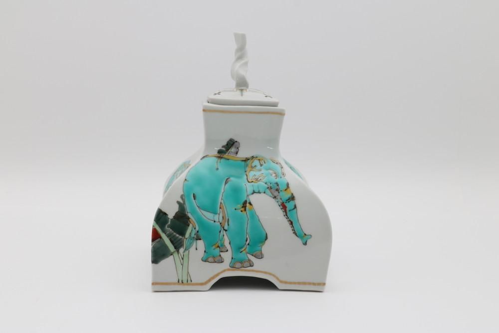 神象の絵 香炉 - 石川の伝統工芸 九谷焼作家通販サイト