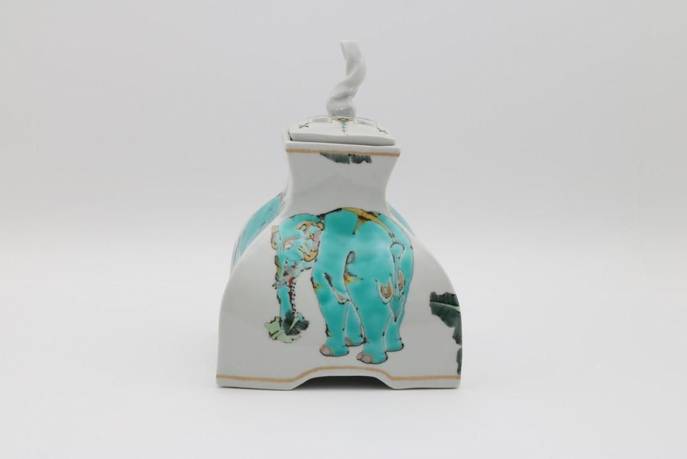 九谷焼　象の香炉　煎茶道具　骨董 神象の絵 香炉 - 石川の伝統工芸 九谷焼作家通販サイト｜ギャラリー結