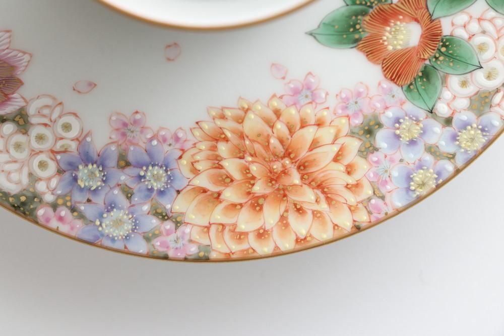 本金花詰 カップ＆ソーサー - 石川の伝統工芸 九谷焼作家通販
