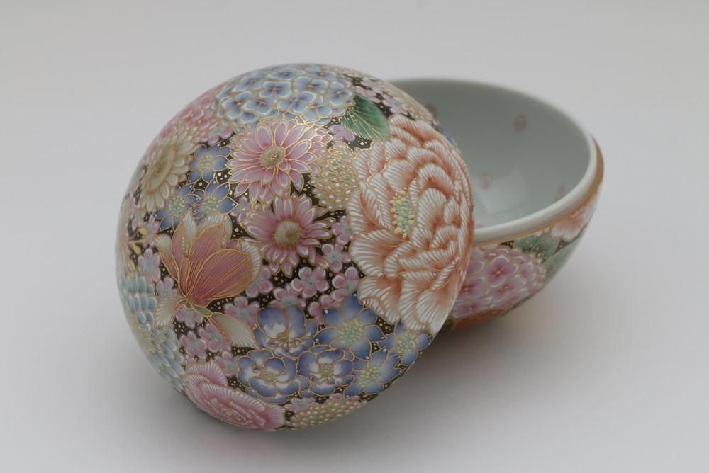 新品未使用】九谷焼 ボンボニエール・花詰