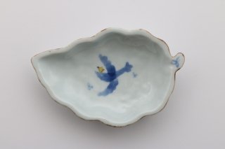葉型小皿 bluebird