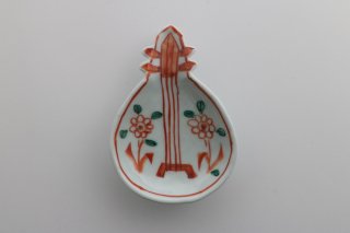 琵琶型小皿 赤絵 no.1