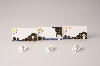 MESSAGE CARD＆PAPER CLIP【月と星】 箔版