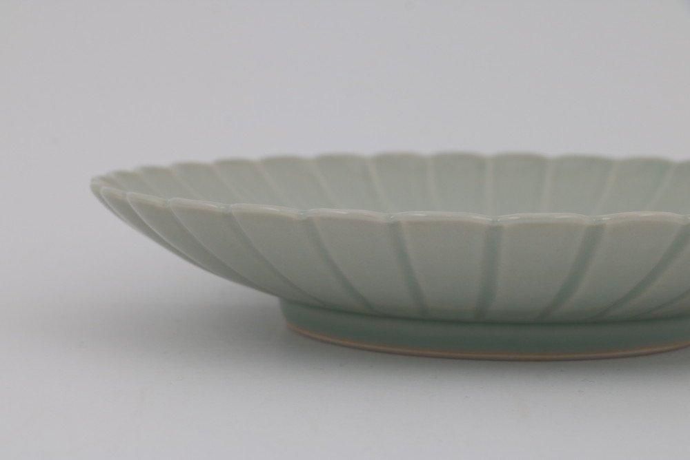 新品未使用　林拓児作　緑釉 菊小皿 4枚セット 送料無料 ｜和食器 中皿 緑釉七寸丸台皿-21cm-（KIA-141） 作家