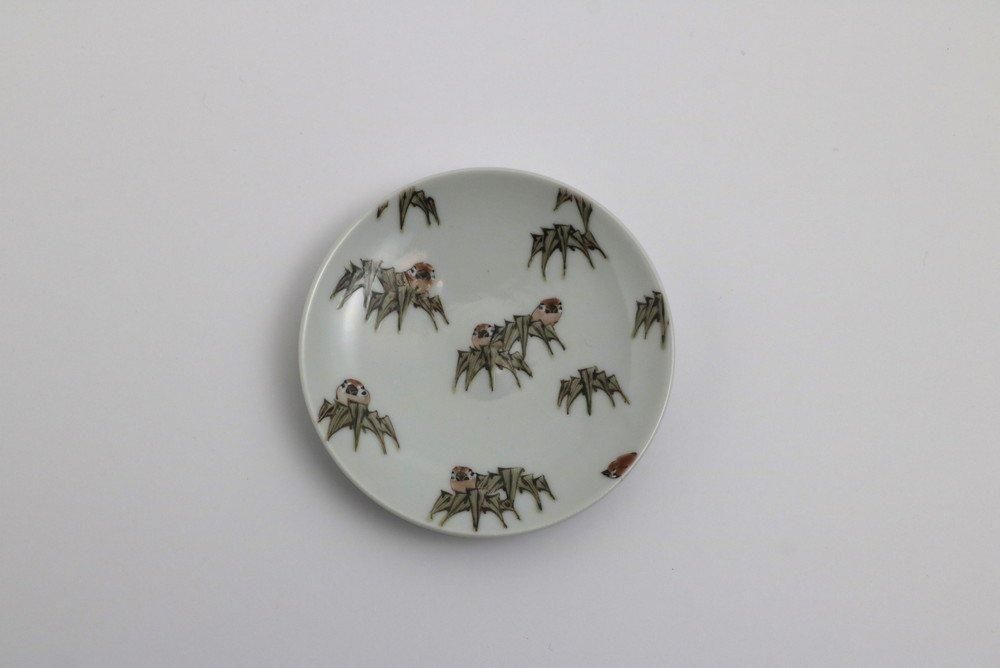 10cm皿 竹にすずめ no.3 - 石川の伝統工芸 九谷焼作家通販サイト