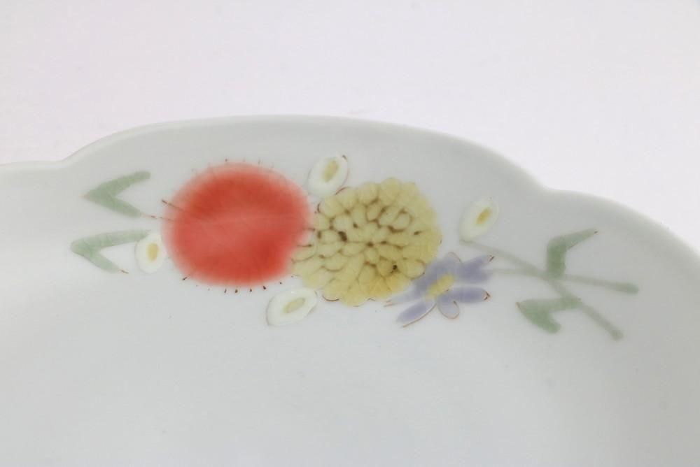 5寸花型皿 花束 オレンジ - 石川の伝統工芸 九谷焼作家通販サイト