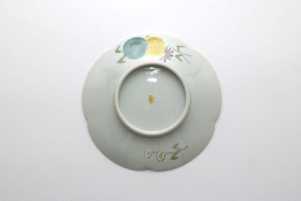 5寸花型皿 花束 ブルー - 石川の伝統工芸 九谷焼作家通販サイト