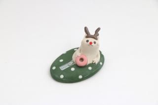 置物 ねぶくろに入ったネコ クリスマス no.2