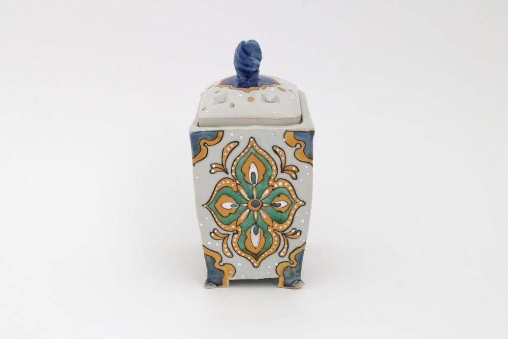 【JAPAN】九谷焼　作家作品　谷敷正人　雅彩双鶴紋　香炉 JAPAN】九谷焼 作家作品 谷敷正人 雅彩双鶴紋 香炉 九谷焼 作家作品