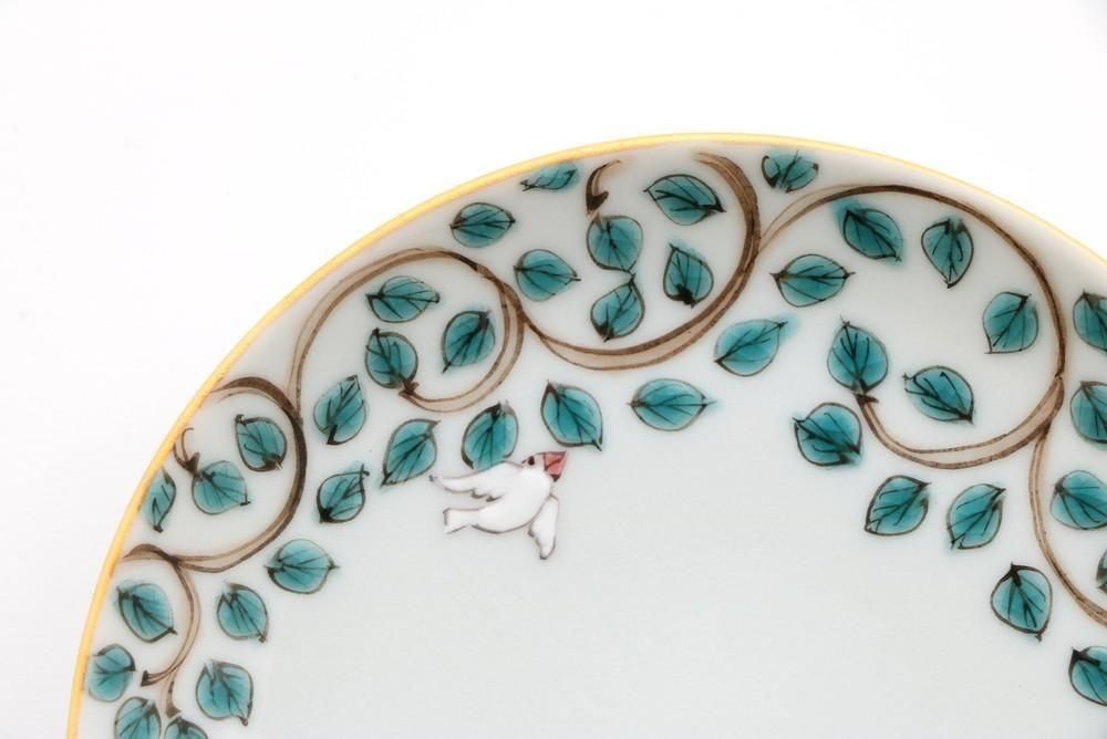 山浦早織　九谷焼　唐草 インコ　お皿 5寸皿 唐草インコ | 山浦早織 - 九谷焼専門店の陶らいふ