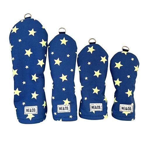 ヘッドカバー 星柄プリント DR（1W）、FW3（3~5W）、FW5（5~9W）、UT