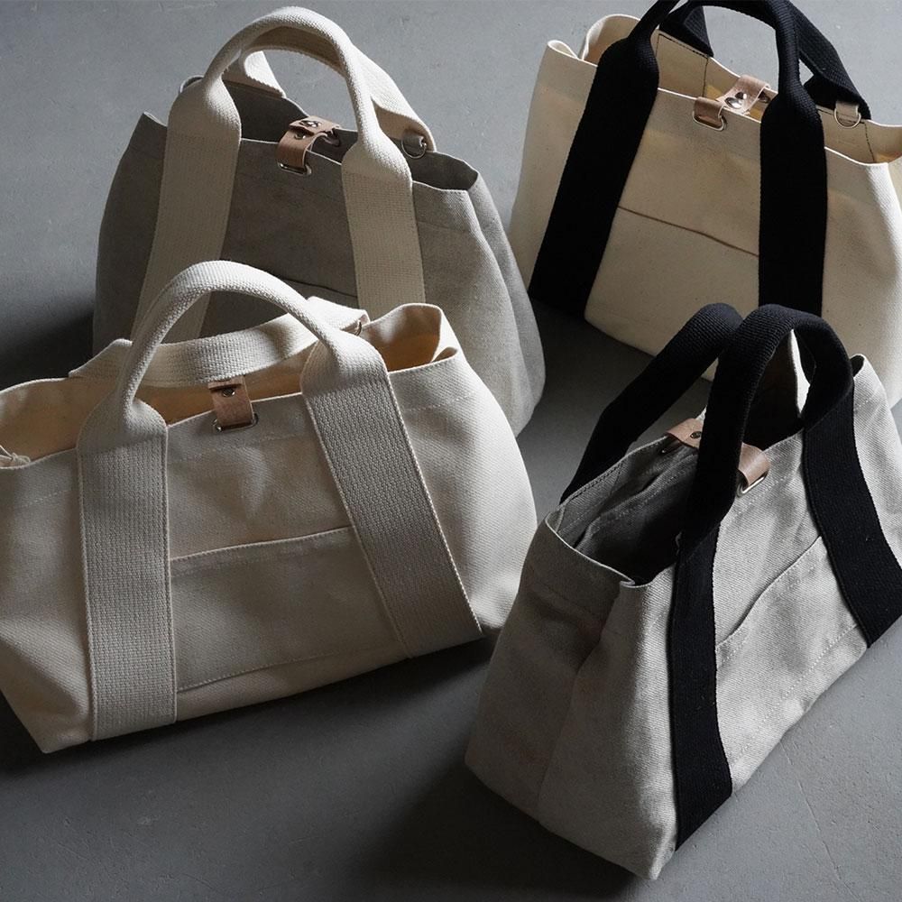 遠州織物オリジナル帆布バッグ 横長 M (6color) - teatrino