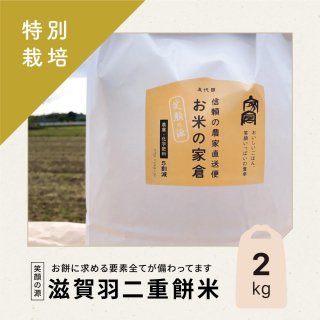 【特別栽培米】笑顔の源/滋賀羽二重餅米/2Kg