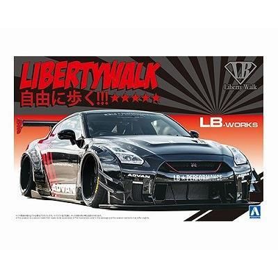 プラモデル完成品 1/24 アオシマ リバティーウォーク R35 GT-R 店頭展示中モデル「アオシマ1/24 liberty walk NISSAN GT-R R35