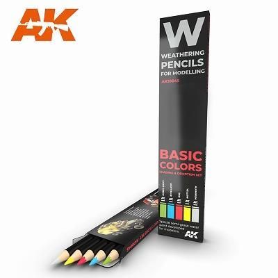 AKインタラクティブ】AK10045)ウェザリングペンシル 基本用5色 AKインタラクティブ】AK10045)ウェザリングペンシル 基本用5色