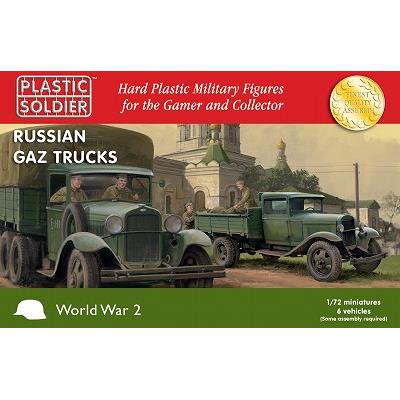 【プラスチックソルジャー】WW2V20036)1/72 ソビエト軍 GAZトラック(three GAZ-AA Trucks and three  GAZ-AAA Trucks) - ホビーボックス