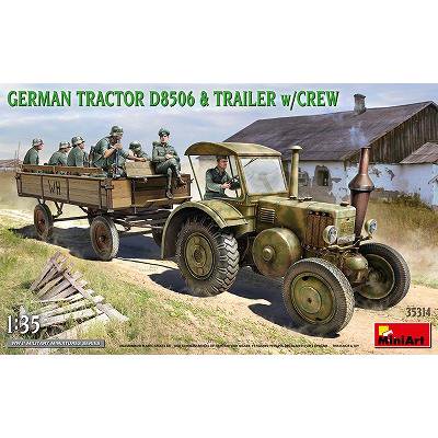 【ミニアート】35314)1/35 ドイツ トラクター D8506 トレーラークルー付き - ホビーボックス