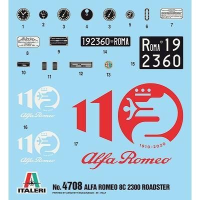 イタレリ】4708)1/12 アルファロメオ 8C 2300 ロードスター