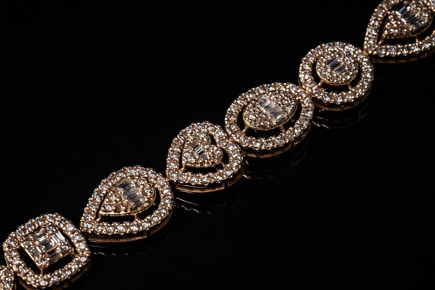 ダイヤモンド 18K イエローゴールド ブレスレット 幅10mm 17cm ダイヤモンド 18K イエローゴールド ブレスレット 幅10mm 17cm