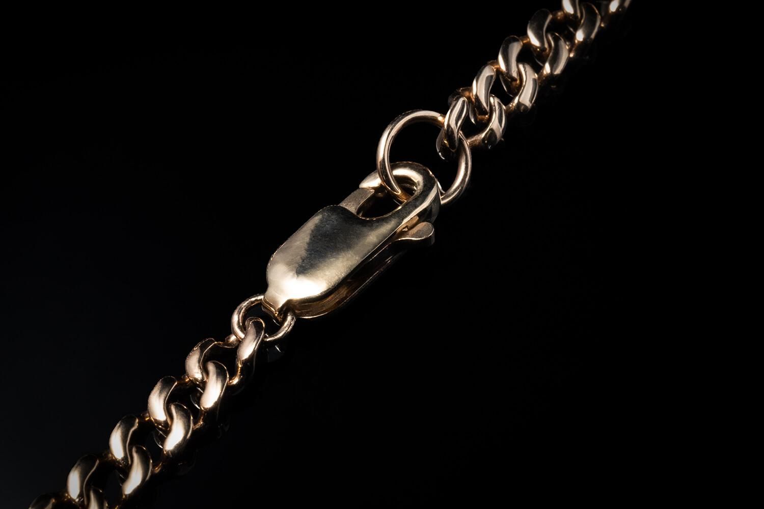 ダイヤモンド 14K イエローゴールド ブレスレット 幅8mm 18cm