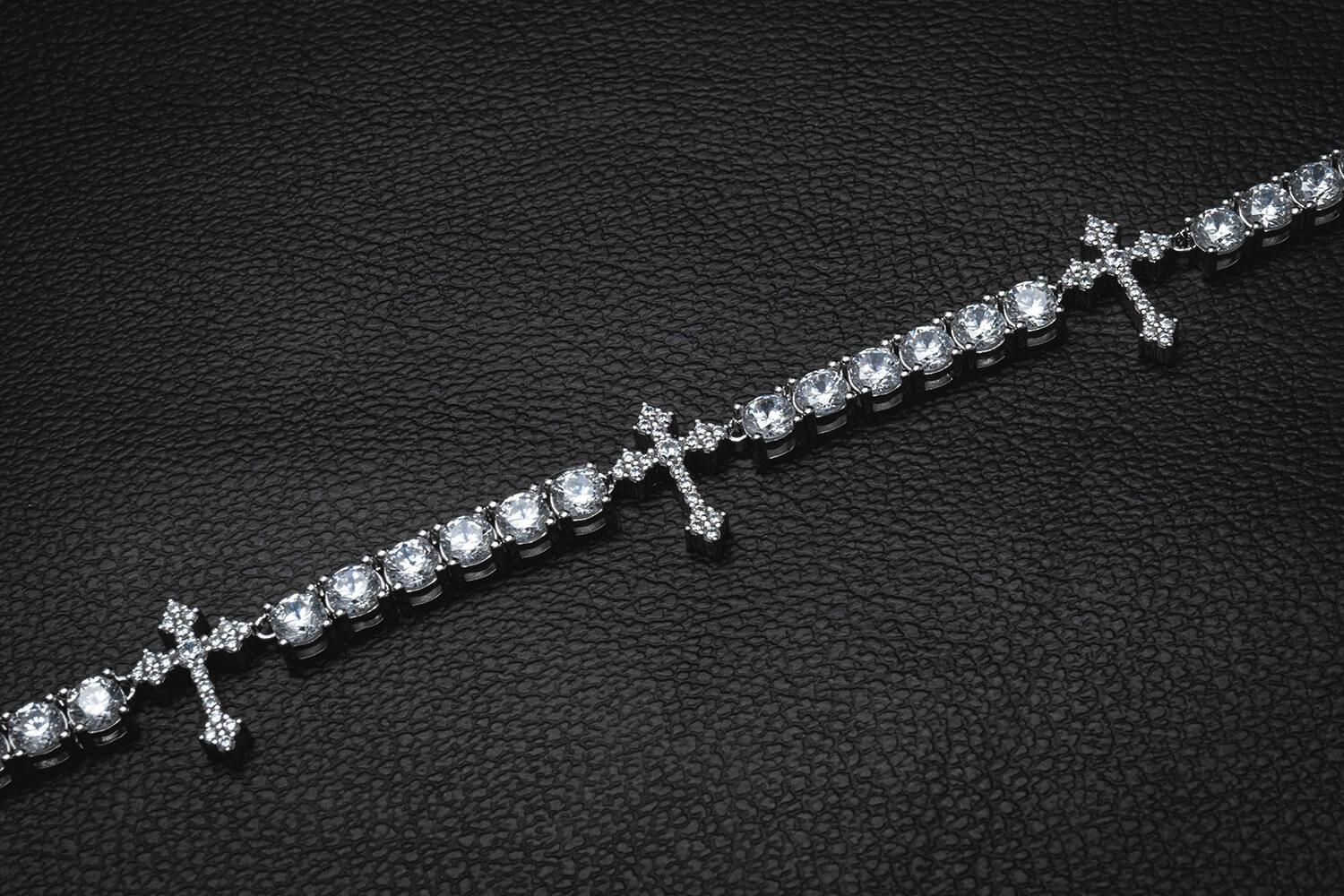 シルバー テニスネックレス 幅4mm 45cm-50cm AHNL-D001-CROSS シルバー テニスネックレス 幅4mm 45cm-50cm AHNL-D001-CROSS