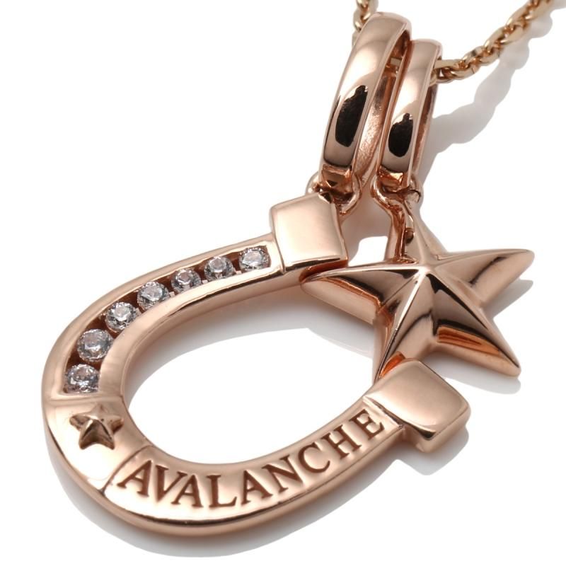 日本限定 10K ローズ ペンダント チャーム ネックレス avalanche econet.bi