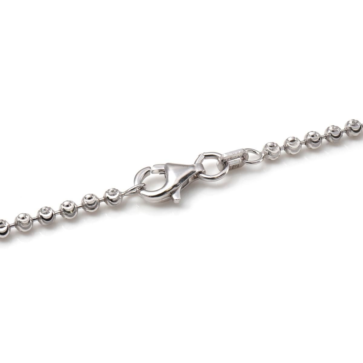 シルバー ムーンカットボールネックレス 幅2.2mm 46cm-61cm シルバー ムーンカットボールネックレス 幅2.2mm 46cm-61cm