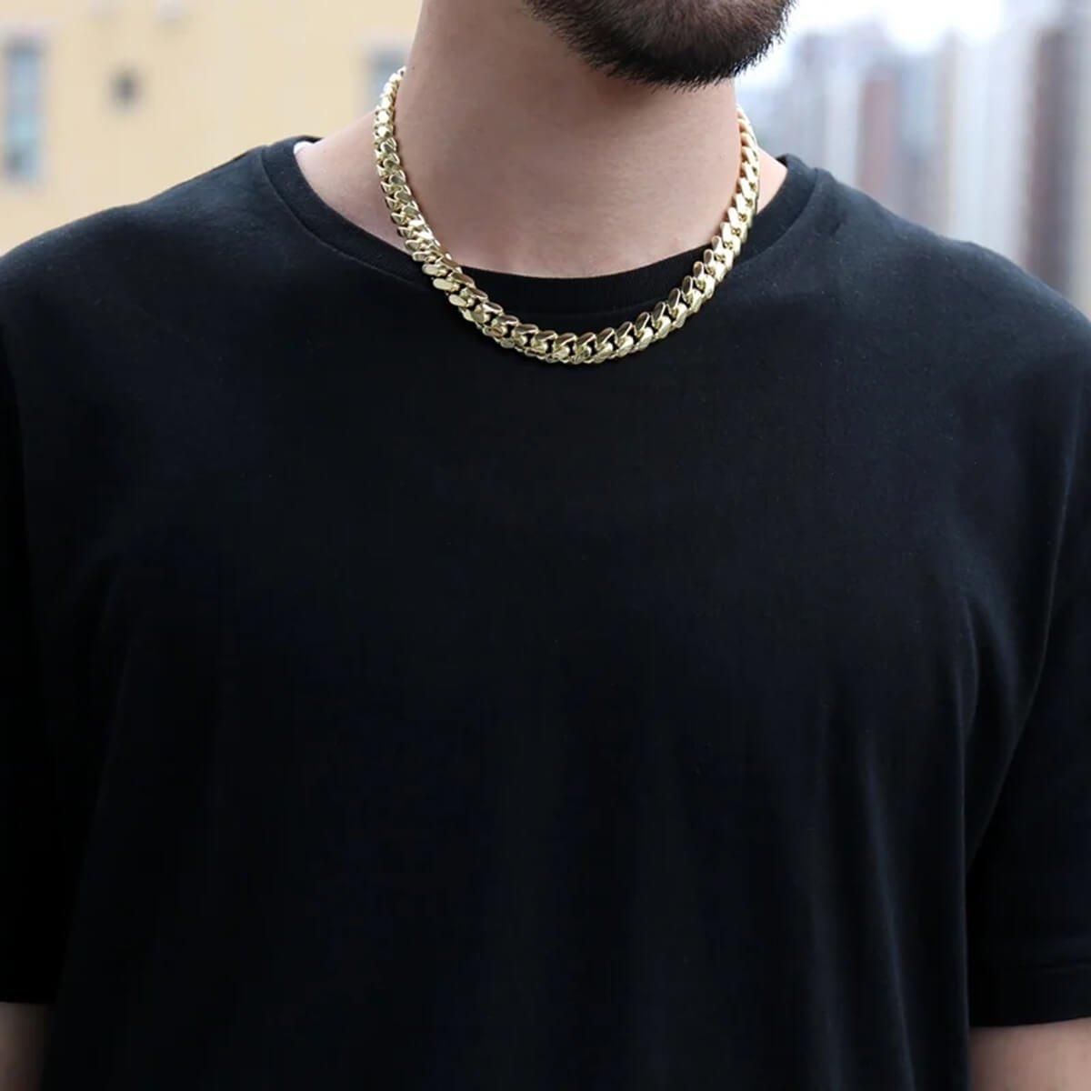 10K イエローゴールド マイアミネックレス 幅11.5mm 45cm 定価