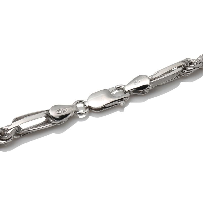 シルバー フィガロープブレスレット 幅4.5mm 19cm-20cm 090FRD シルバー フィガロープブレスレット 幅4.5mm 19cm-20cm 090FRD